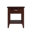 Leick Furniture Laurent End Table with Locking Drawer in Chocolate Cherry