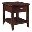 Leick Furniture Laurent End Table with Locking Drawer in Chocolate Cherry