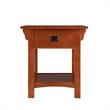 Leick Home Wood Mission Impeccable Locking Drawer Side Table in Medium Oak