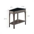 Leick Furniture Obsidian Glass Top Wedge End Table with Shelf in Gray/Black