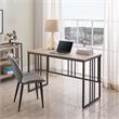 Leick Home 70001-WOGM Collapsible Slatted Mission Desk in White Oak/Gunmetal