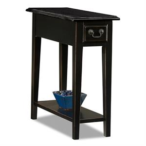 9017-sl/sl one drawer narrow side table with shelf in distressed slate