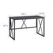 Leick Home 70002-BLKNK Collapsible X Desk - Gray Herringbone/Matte Black