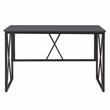 Leick Home 70002-BLKNK Collapsible X Desk - Gray Herringbone/Matte Black