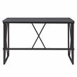 Leick Home 70002-BLKNK Collapsible X Desk - Gray Herringbone/Matte Black