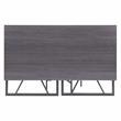 Leick Home 70002-BLKNK Collapsible X Desk - Gray Herringbone/Matte Black