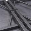 Leick Home 70002-BLKNK Collapsible X Desk - Gray Herringbone/Matte Black