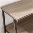 Leick Home 70007-ROBLK Stepped Tier Bookshelf in Roughsawn Oak/Gunmetal Gray