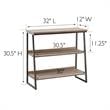 Leick Home 70007-ROBLK Stepped Tier Bookshelf in Roughsawn Oak/Gunmetal Gray