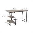 70003-ROBLK Wood Reversible Stepped Tier Shelf Desk in Oak/Gunmetal Gray