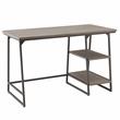 70003-ROBLK Wood Reversible Stepped Tier Shelf Desk in Oak/Gunmetal Gray