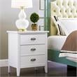 Laurent Wood Nightstand with Drawer/Door Storage & AC/USB Outlet in White