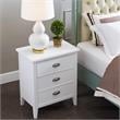 Laurent Wood Nightstand with Drawer/Door Storage & AC/USB Outlet in White