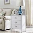 Laurent Wood Nightstand with Drawer/Door Storage & AC/USB Outlet in White