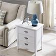 Laurent Wood Nightstand with Drawer/Door Storage & AC/USB Outlet in White
