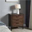 Leick Furniture Tableau 3-Drawer Wood Nightstand Table with AC/USB in Espresso