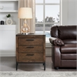 Leick Furniture Tableau 3-Drawer Wood Nightstand Table with AC/USB in Espresso