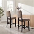 Leick Favorite Finds Wood Upholstered Back Counter Stool Set in Black and Gray