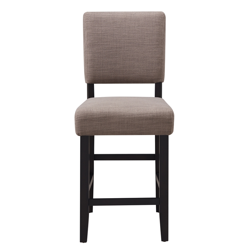 Leick Favorite Finds Wood Upholstered Back Counter Stool Set in Black and Gray