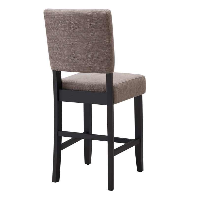 Leick Favorite Finds Wood Upholstered Back Counter Stool Set in Black and Gray