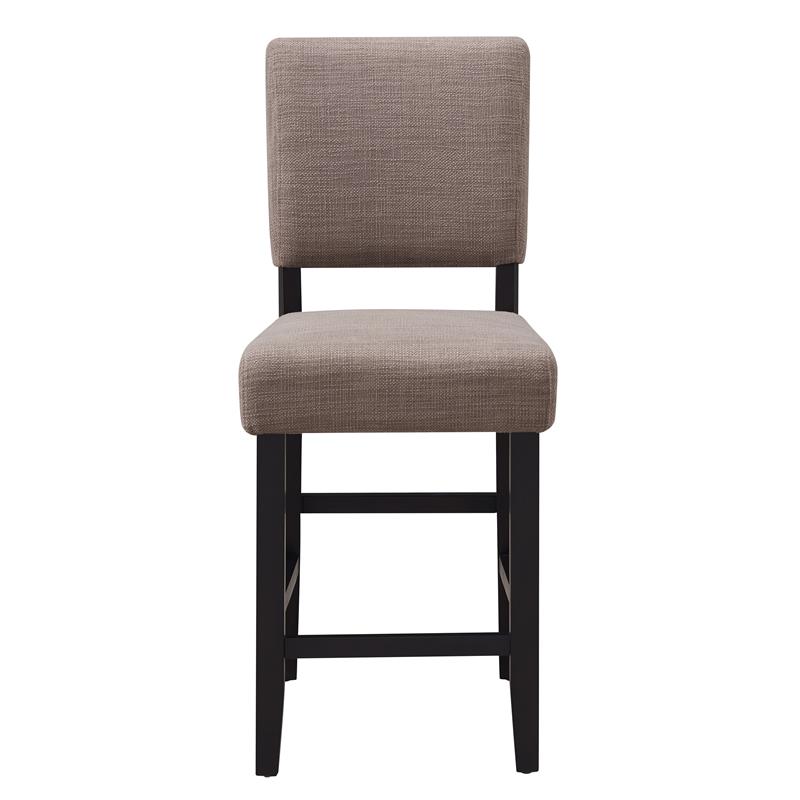 Leick Favorite Finds Wood Upholstered Back Counter Stool Set in Black and Gray