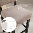 Leick Favorite Finds Wood Upholstered Back Counter Stool Set in Black and Gray