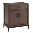 9079-GRMB Julien Assembled Wood Nightstand Table w/ AC/USB in Coffee Bean/Black