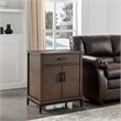 9079-GRMB Julien Assembled Wood Nightstand Table w/ AC/USB in Coffee Bean/Black