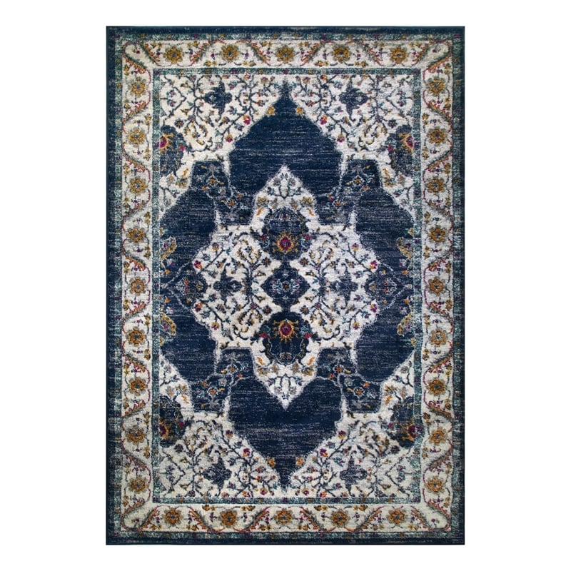 596270 Wendlyn Vintage Multicolor Medallion Boho Chic Area Rug 5'3