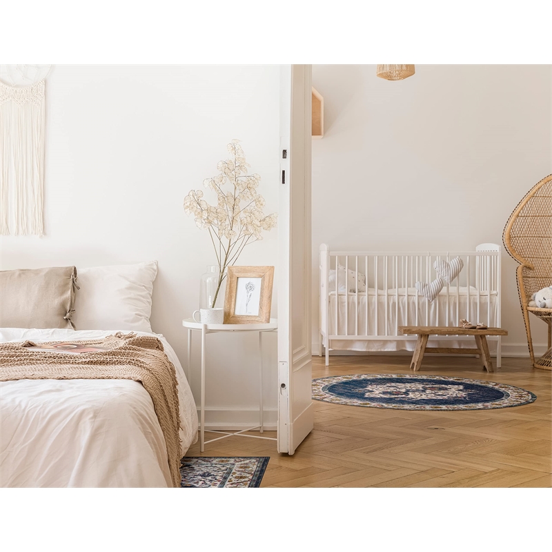 594044 Wendlyn Vintage Multicolor Medallion Boho Chic Area Rug 5'.3