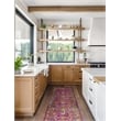 594200 Laraline Vintage Turkish Medallion Faded Fuchsia Area Rug 2'2