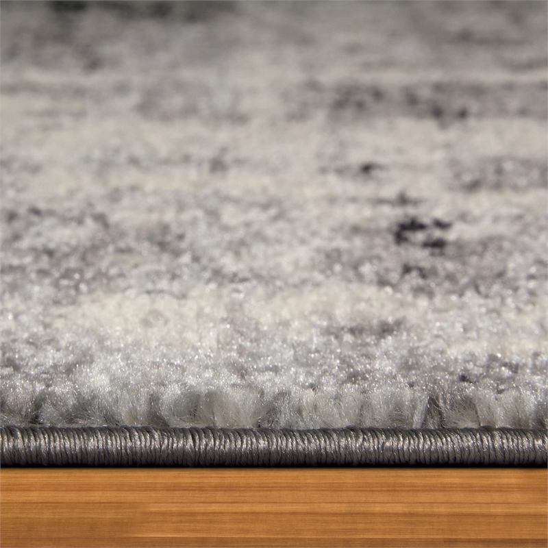 594267 Allerick Vintage Monochromatic Abstract Gray Area Rug 1'9