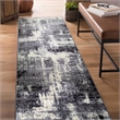 594275 Allerick Vintage Monochromatic Abstract Gray Area Rug Runner 1'9