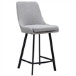 Leick Home Upholstered Stainless Steel Base Counter Stool Set of 2 in Gray/Black