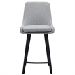 Leick Home Upholstered Stainless Steel Base Counter Stool Set of 2 in Gray/Black