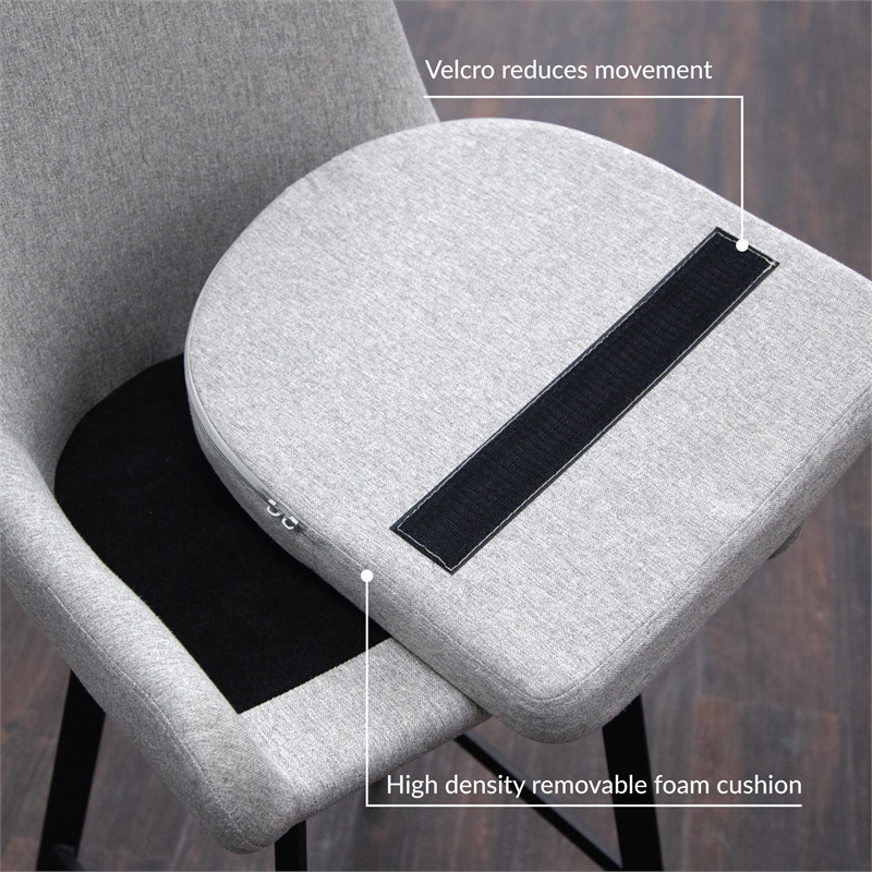 Leick Home Upholstered Stainless Steel Base Counter Stool Set of 2 in Gray/Black
