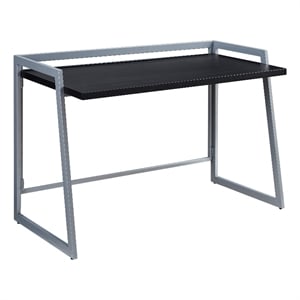 70004-BLKNK Mixed Metal and Wood Desk in Black- Black/Nickel