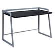 70004-BLKNK Mixed Metal and Wood Desk in Black- Black/Nickel