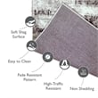 594564 Zielle Soft Shag Painterly Modern Rug Gray Area Rug Runner 2'2
