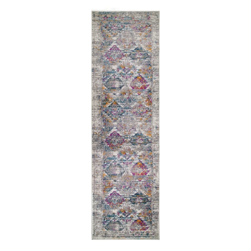 596155 Calian Vintage Patchwork Boho Chic Faded Area Rug Runner 1'9