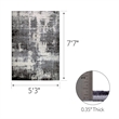 596387 Allerick Vintage Monochromatic Abstract Gray Area Rug Rectangle 5'3
