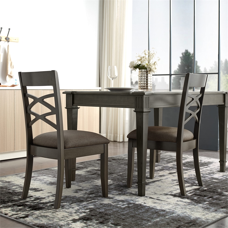 596387 Allerick Vintage Monochromatic Abstract Gray Area Rug Rectangle 5'3