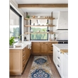 596411 Vienne Vintage Faded Medallion Ivory and Navy Area Rug Runner 1'9