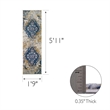 596411 Vienne Vintage Faded Medallion Ivory and Navy Area Rug Runner 1'9