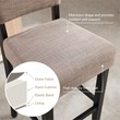 Leick Favorite Finds Wood Upholstered Back Bar Stool Set of 2 in Black/Gray