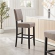 Leick Favorite Finds Wood Upholstered Back Bar Stool Set of 2 in Black/Gray