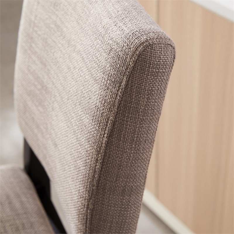 Leick Favorite Finds Wood Upholstered Back Bar Stool Set of 2 in Black/Gray