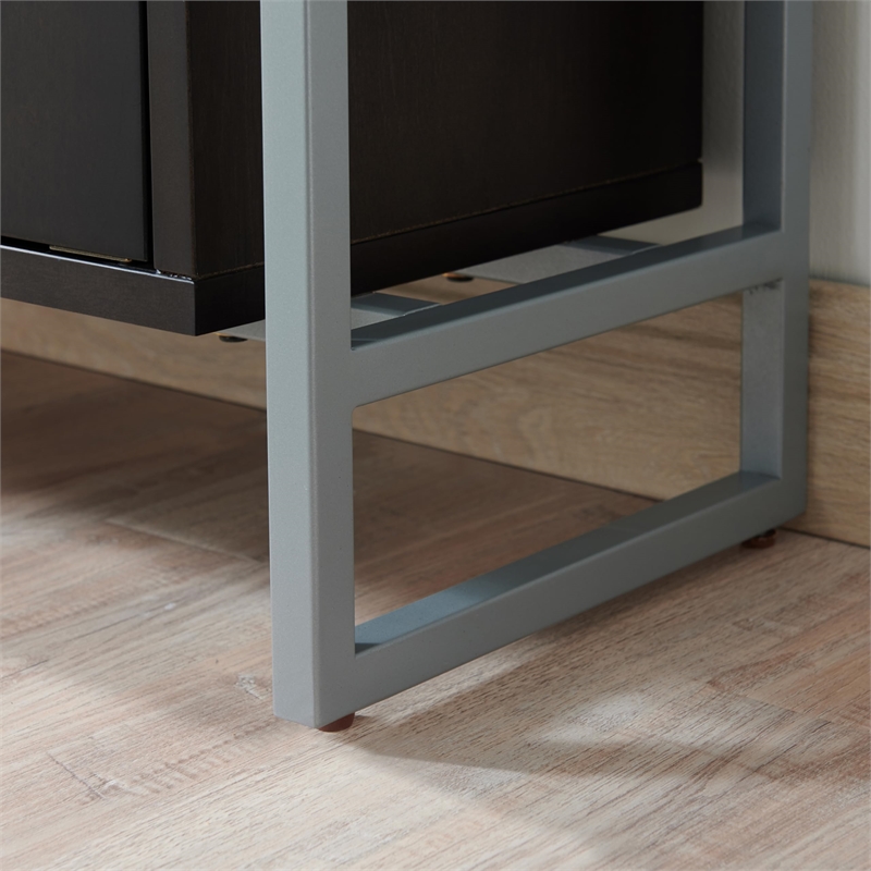 10140-BLKNK Talia Foyer Cabinet with Adjustable Shelf in Black/Satin Nickel