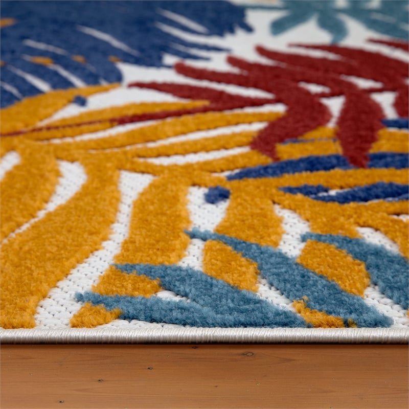 Leick Home 595181 Talipot Palm Indoor Outdoor Area Rug Rectangle 4'x6'