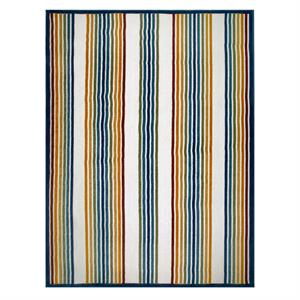 leick home 595017 blithe colorful line indoor outdoor area rug rectangle 3'x5'
